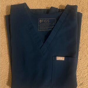 FIGS Deep reef Blue V-Neck Scrub Top